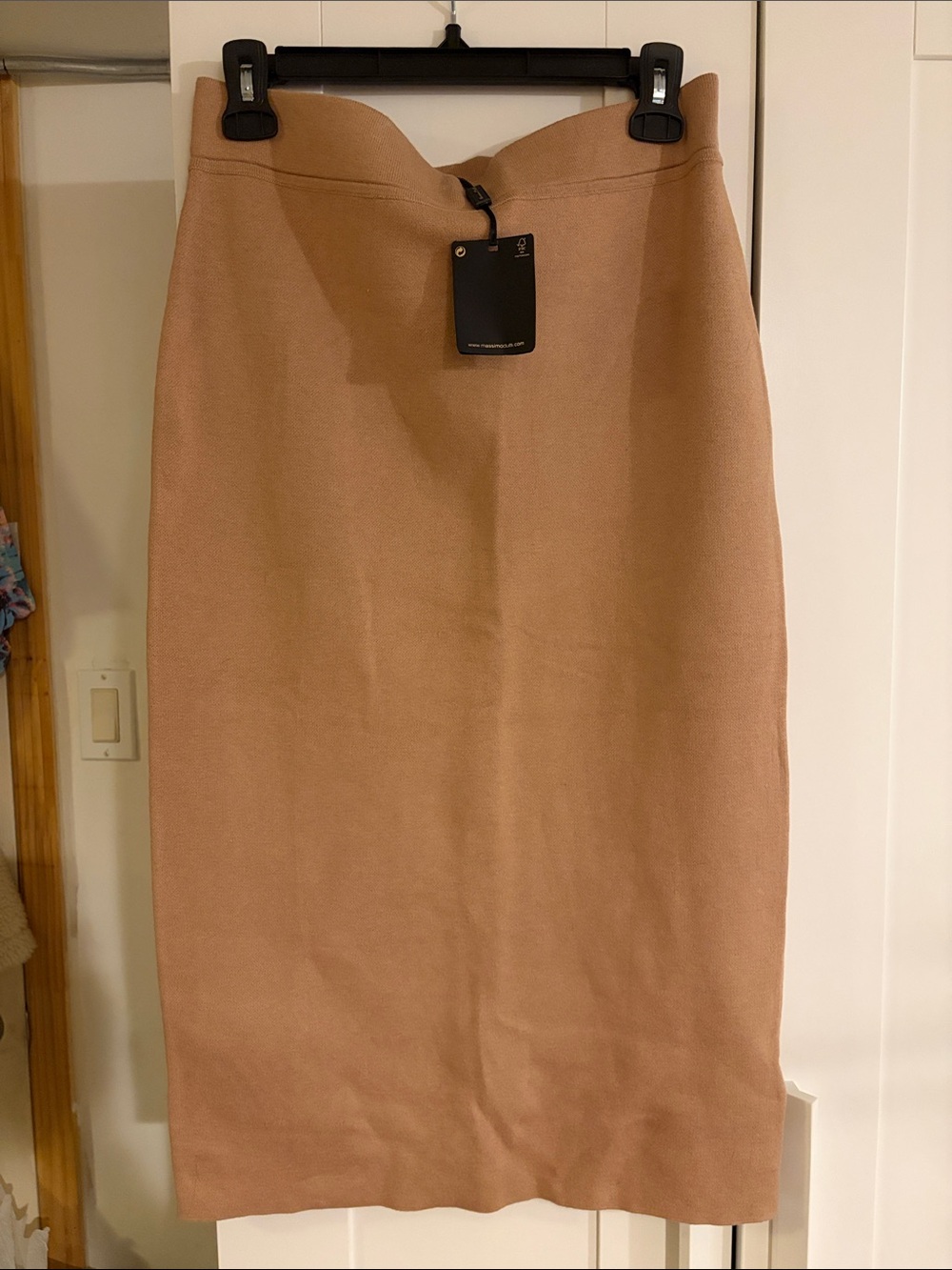 Massimo Dutti Camel Pencil Skirt Cotton and Cashmere